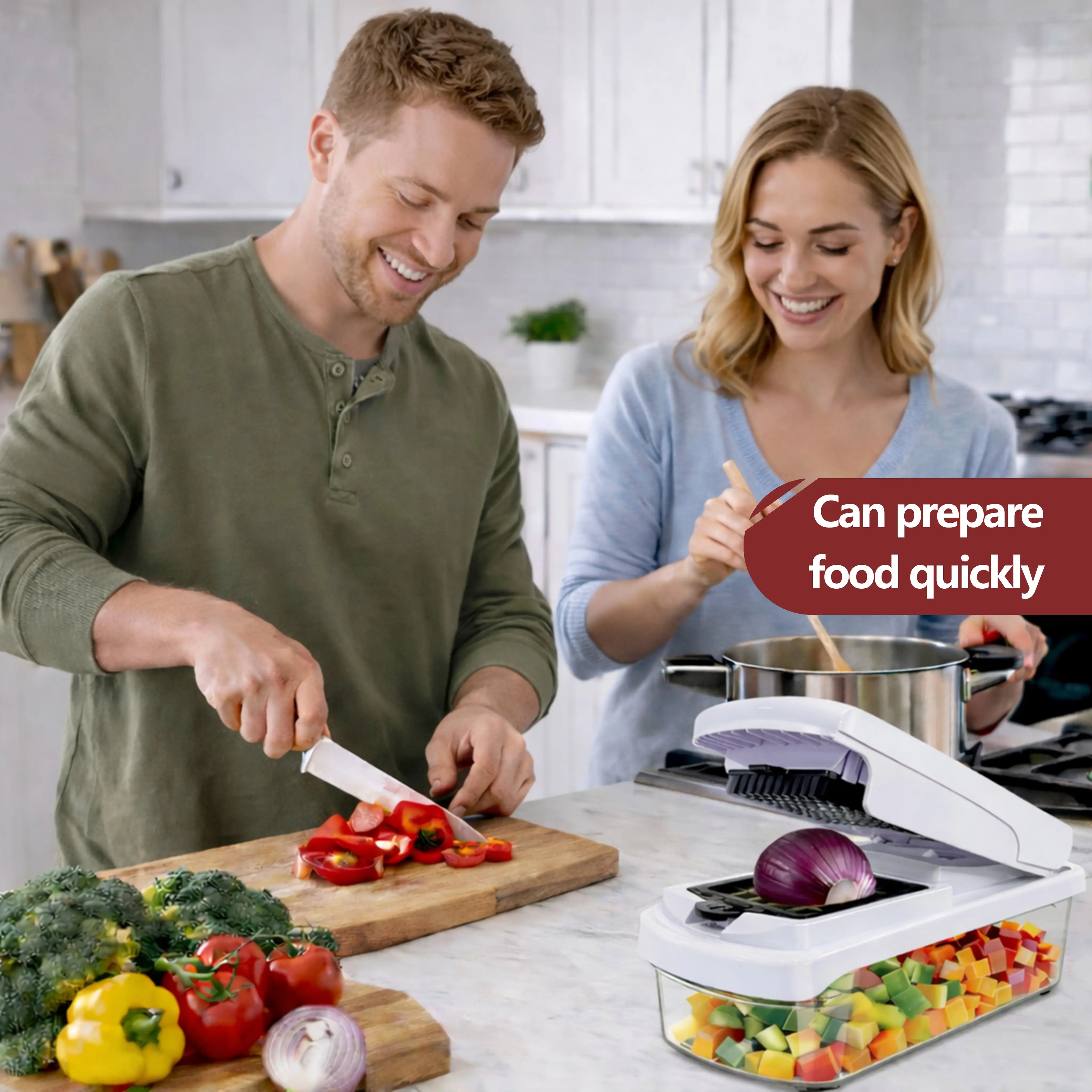 15 In 1 Multi Function Vegetable Chopper with 8 Blades & Storage Container